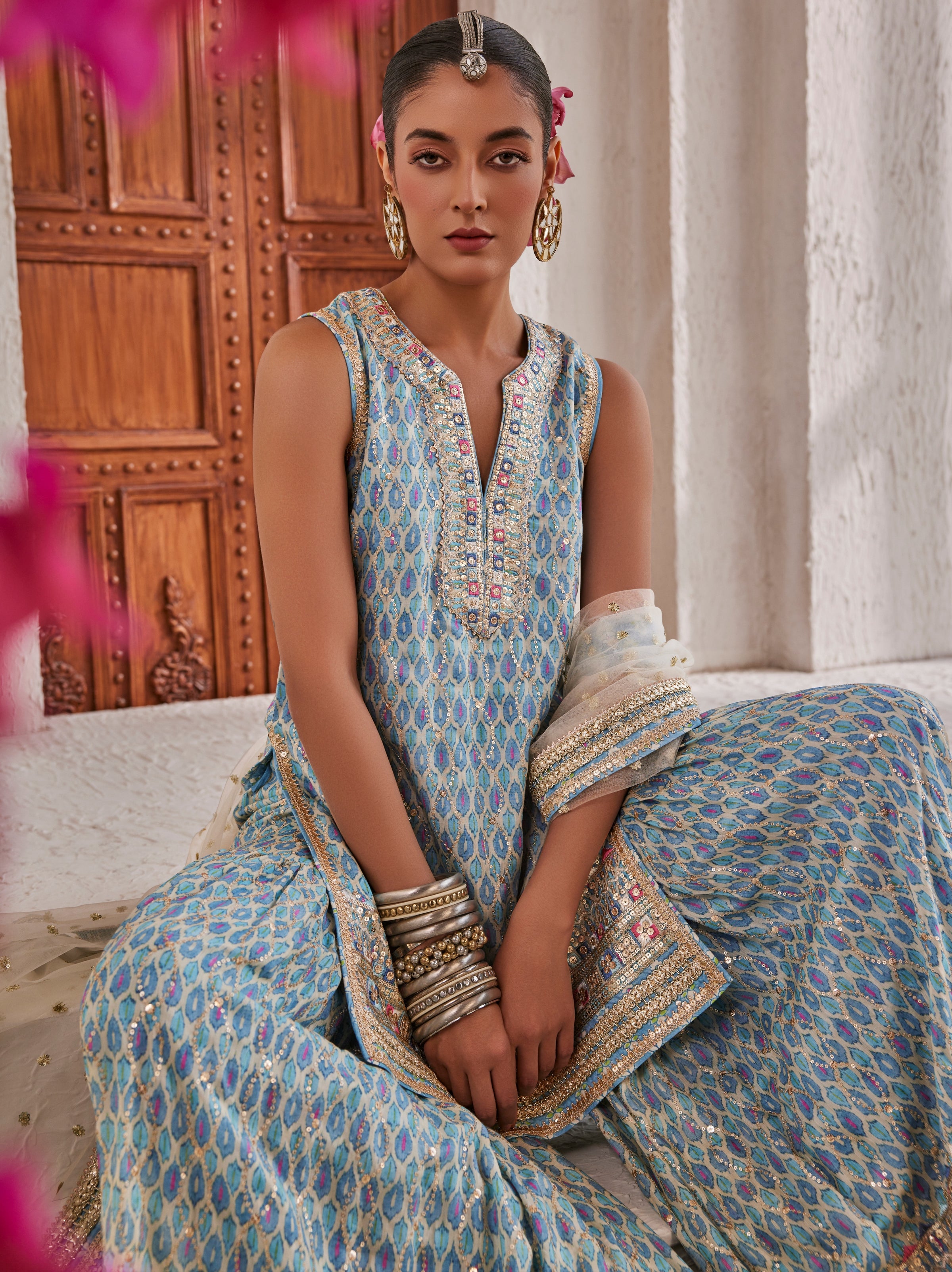 Blue Dhruvi Sharara Set