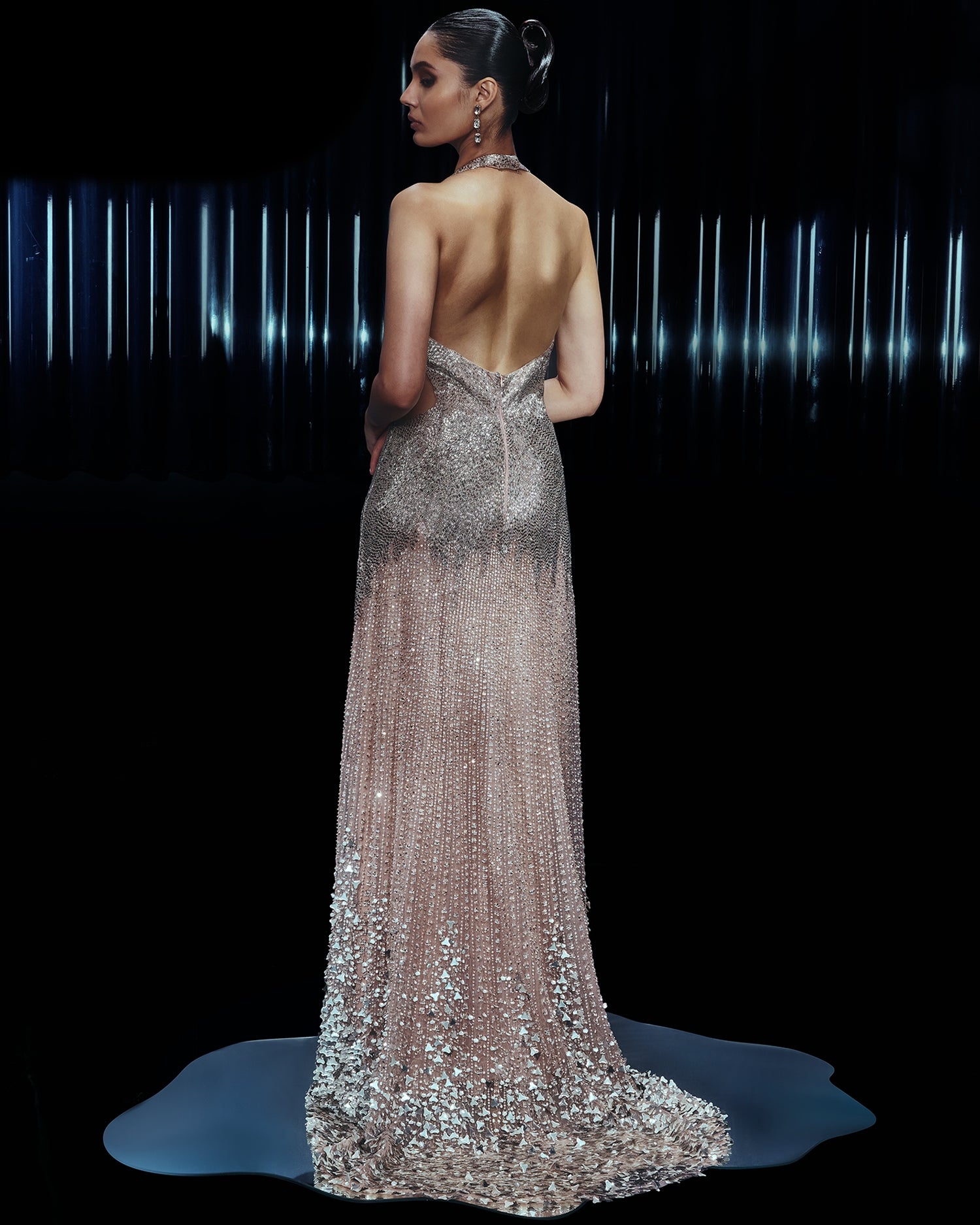 Celestial Symphony In Sequins And Sheer Elegance
