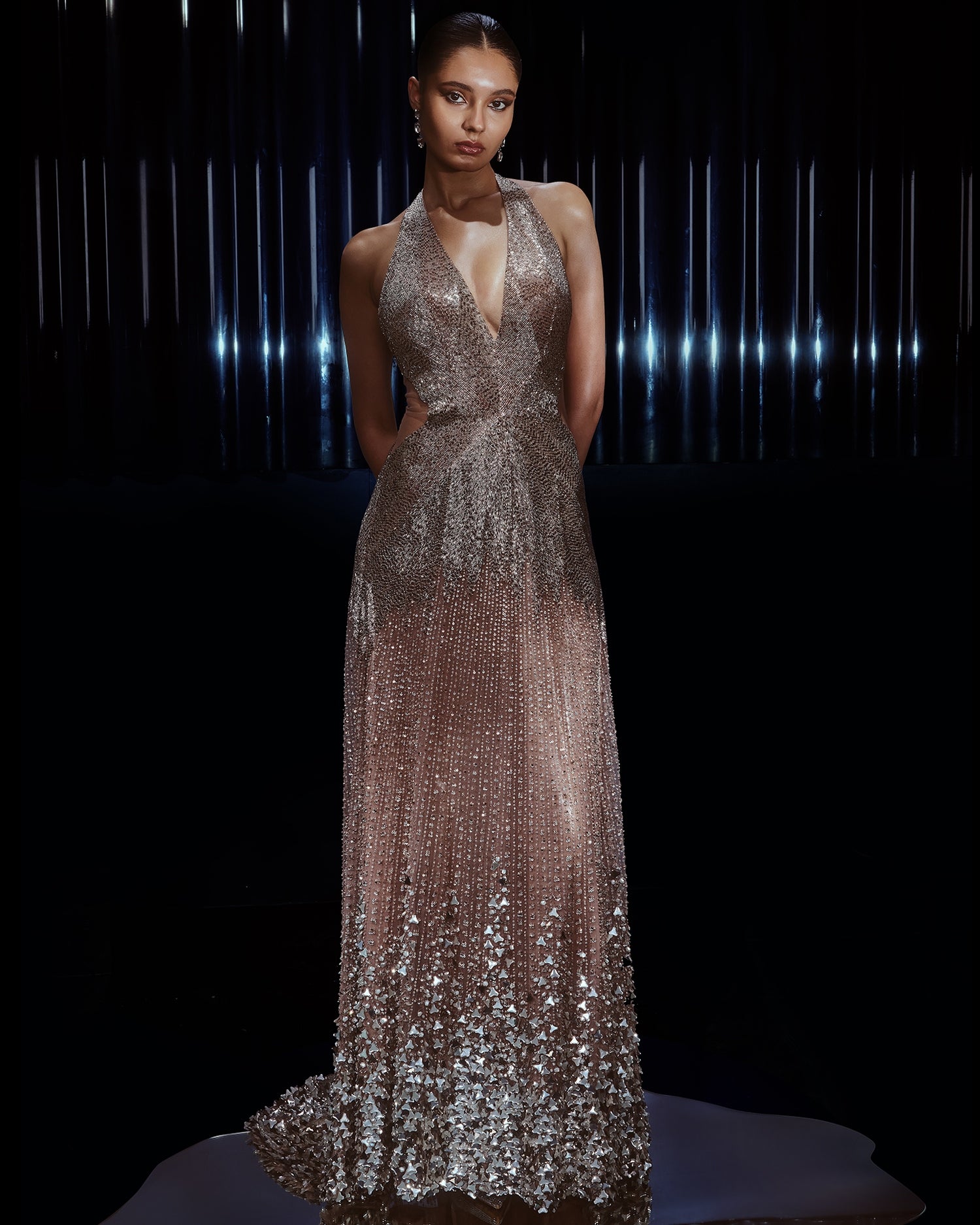 Celestial Symphony In Sequins And Sheer Elegance