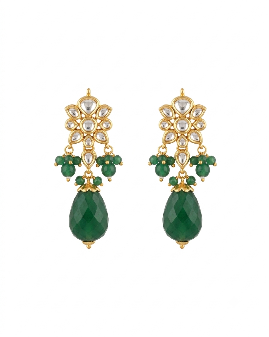 Adhuri Emerald Drops Necklace Set