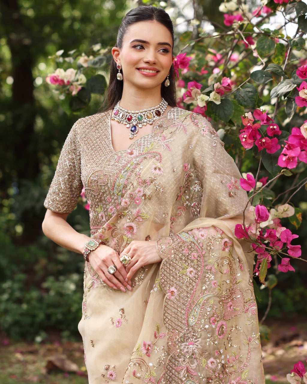 Gold Paisley Sari