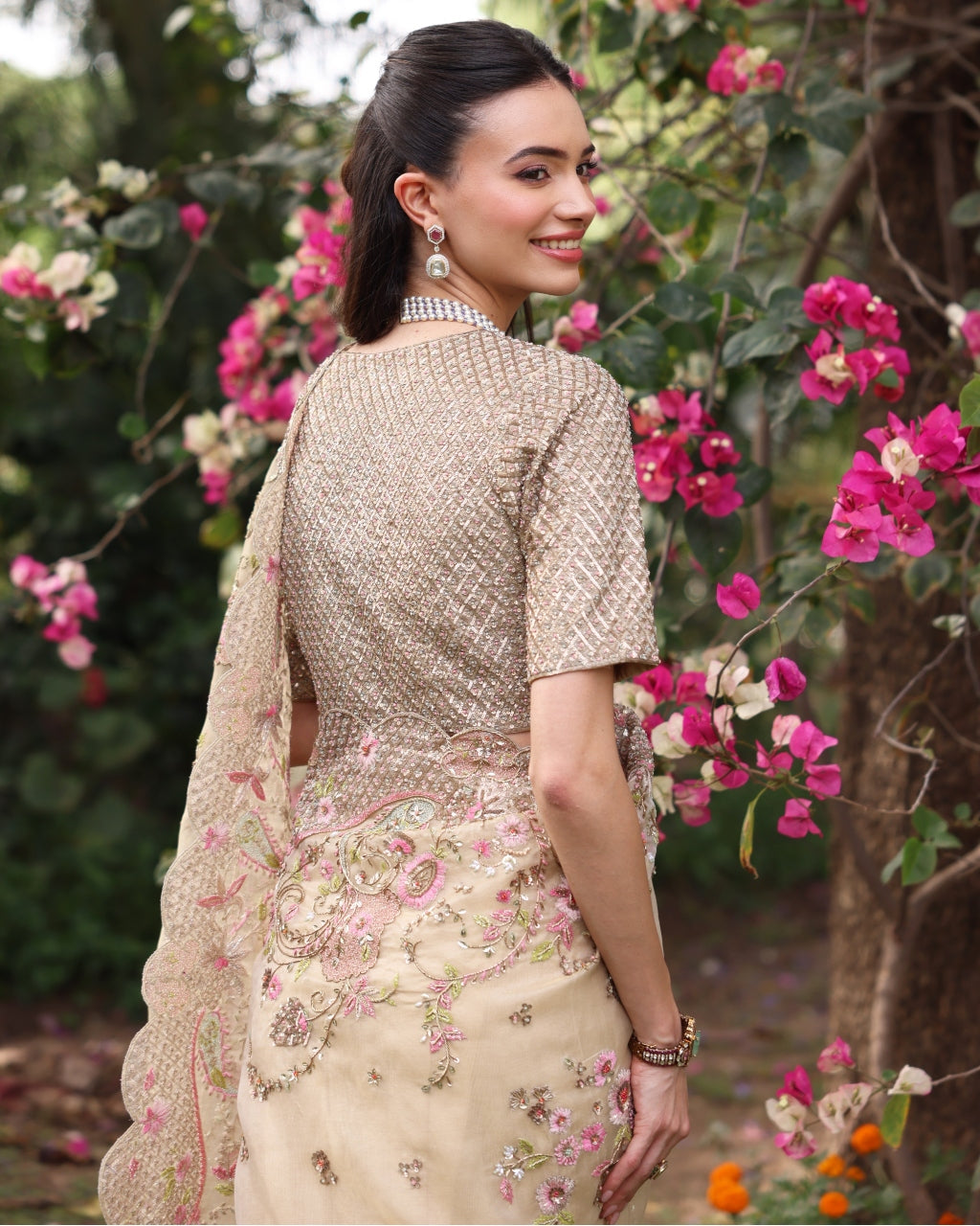 Gold Paisley Sari