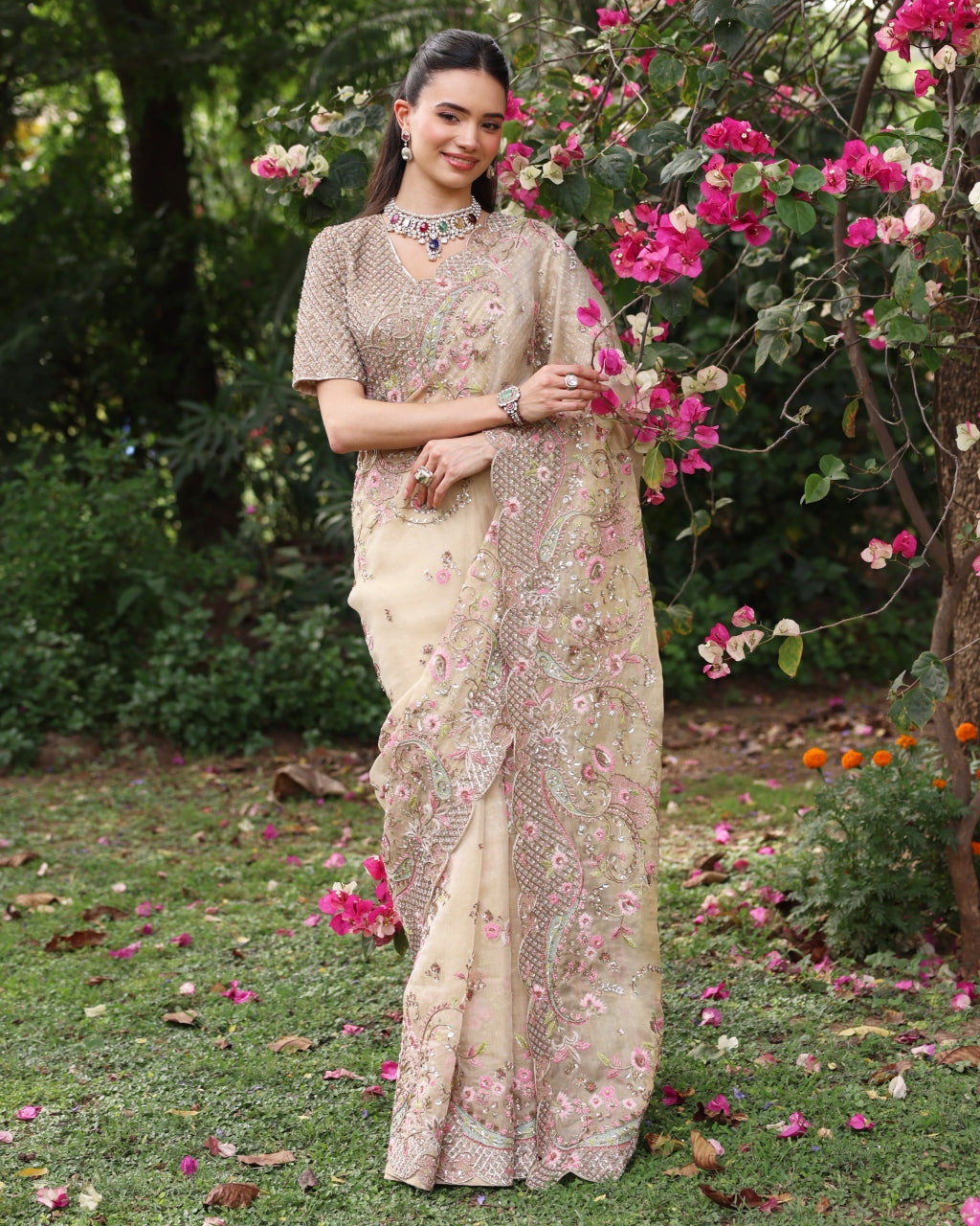 Gold Paisley Sari