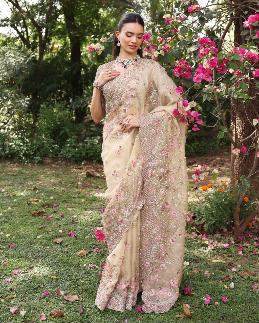 Gold Paisley Sari