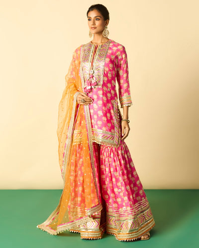 Pink Aarzoo Sharara Set