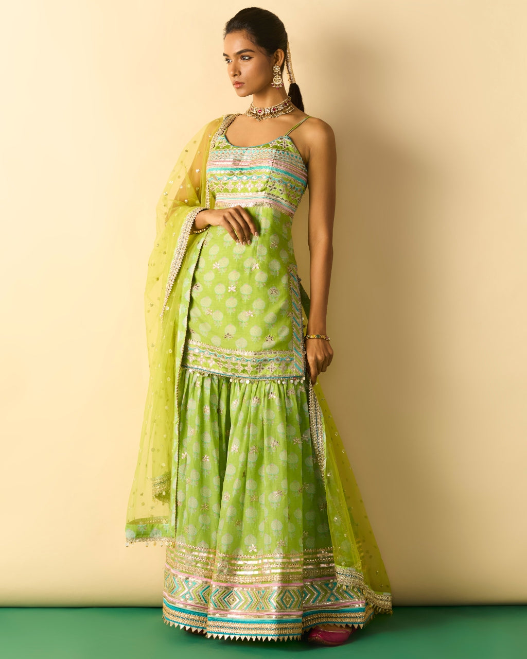 Green Dhriaa Strappy Set