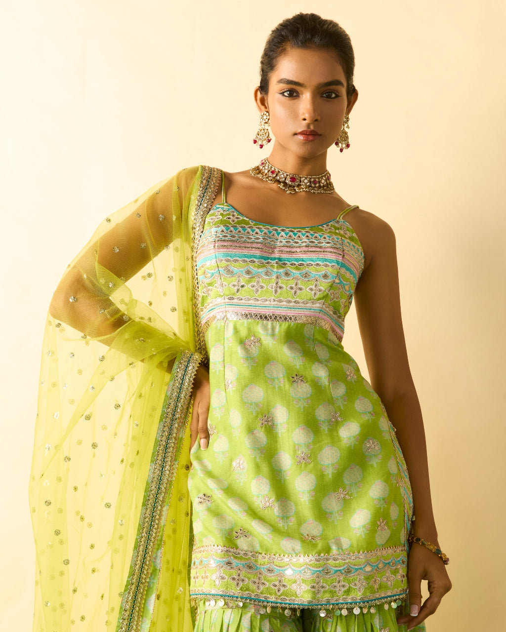Green Dhriaa Strappy Set