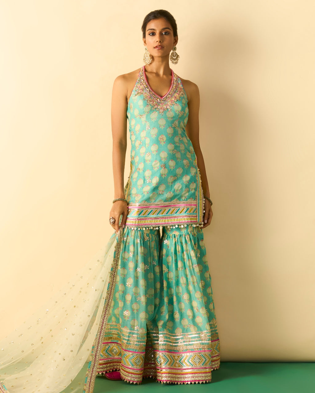 Dwisha Halter Sharara Set