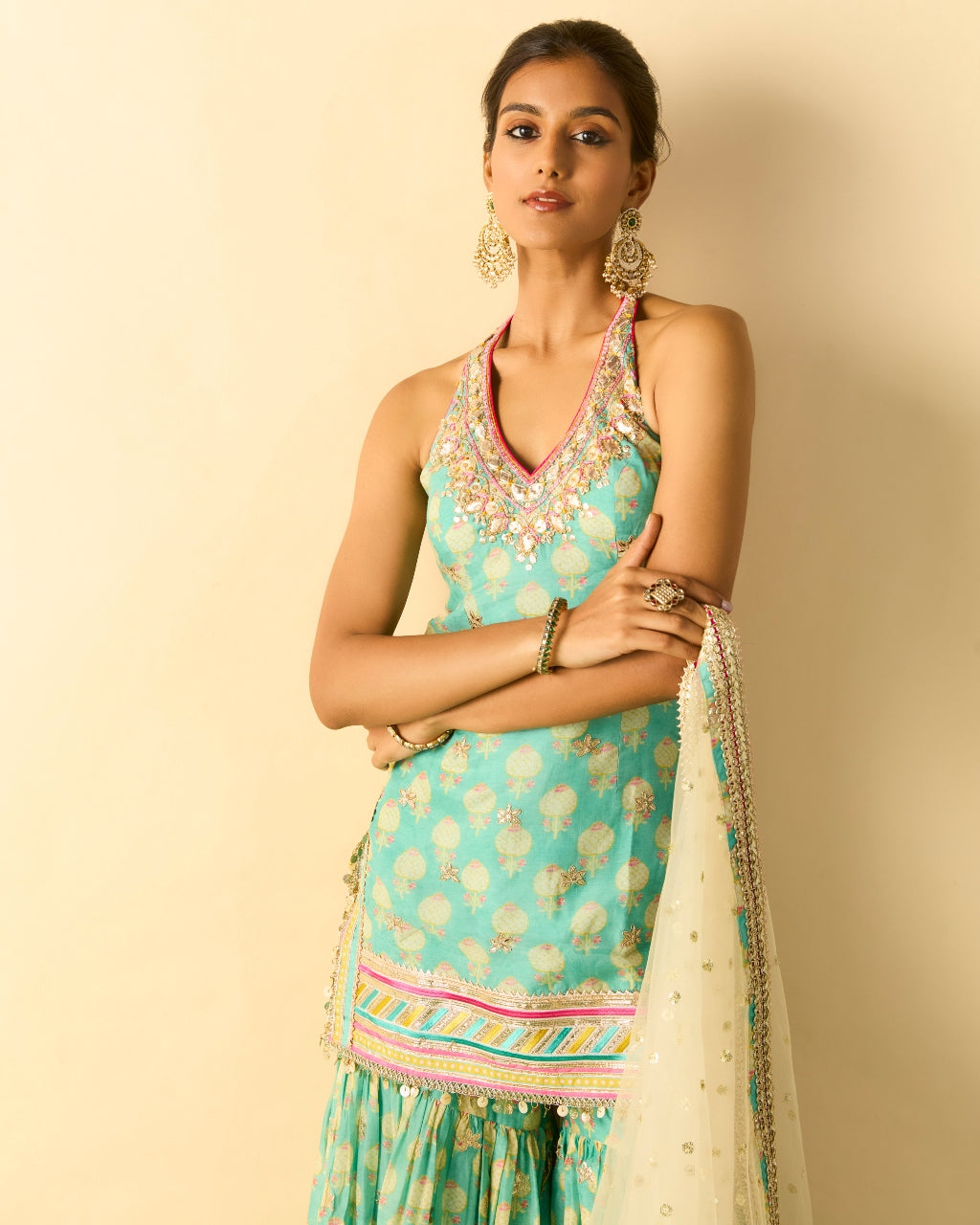 Dwisha Halter Sharara Set