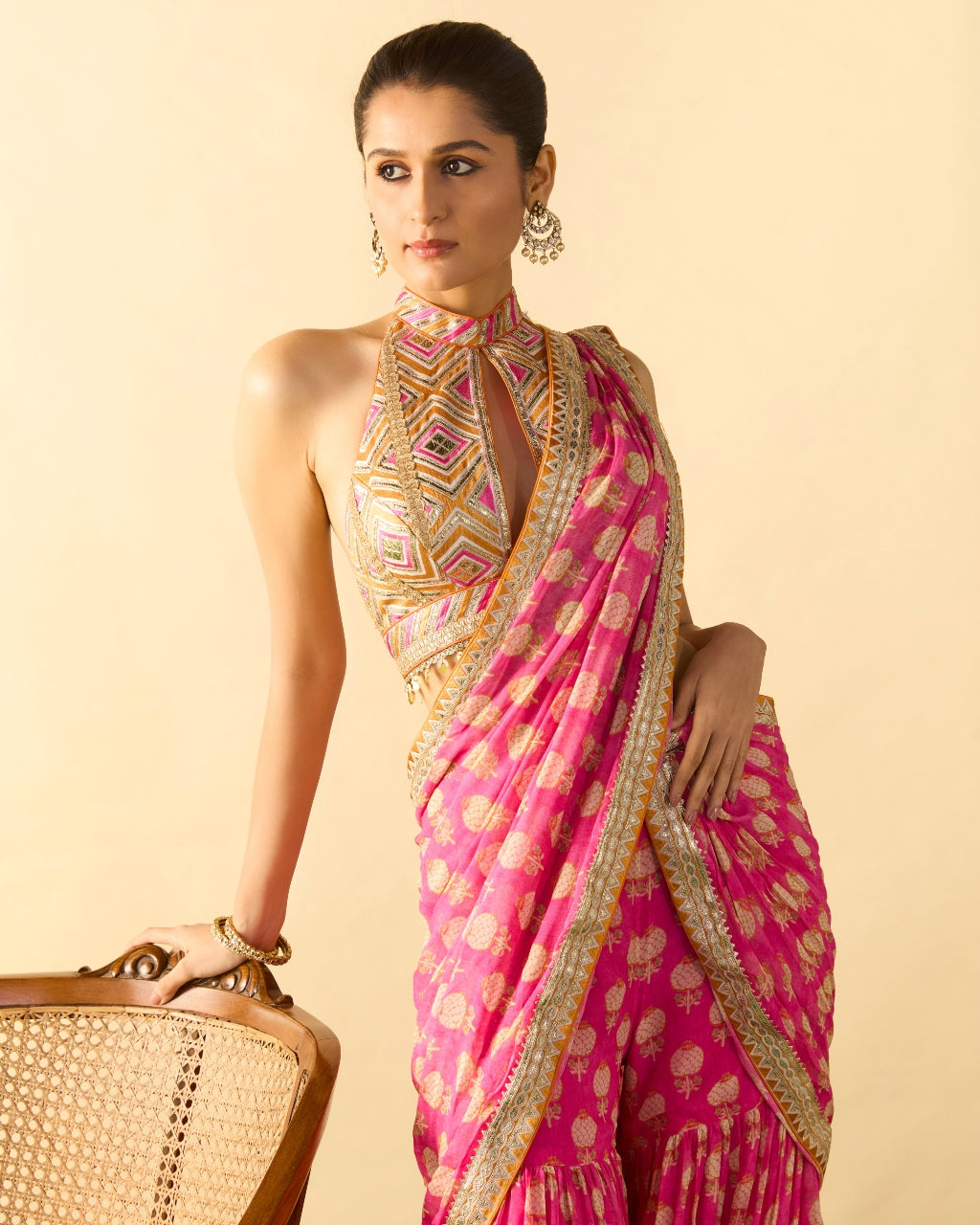 Pink Labdhi Sari Set