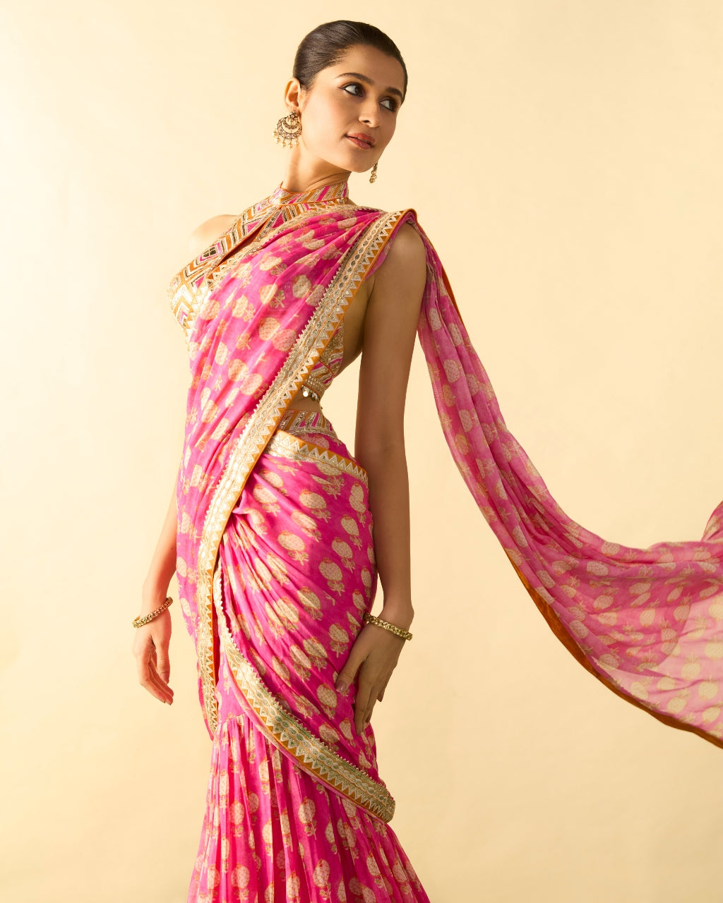 Pink Labdhi Sari Set