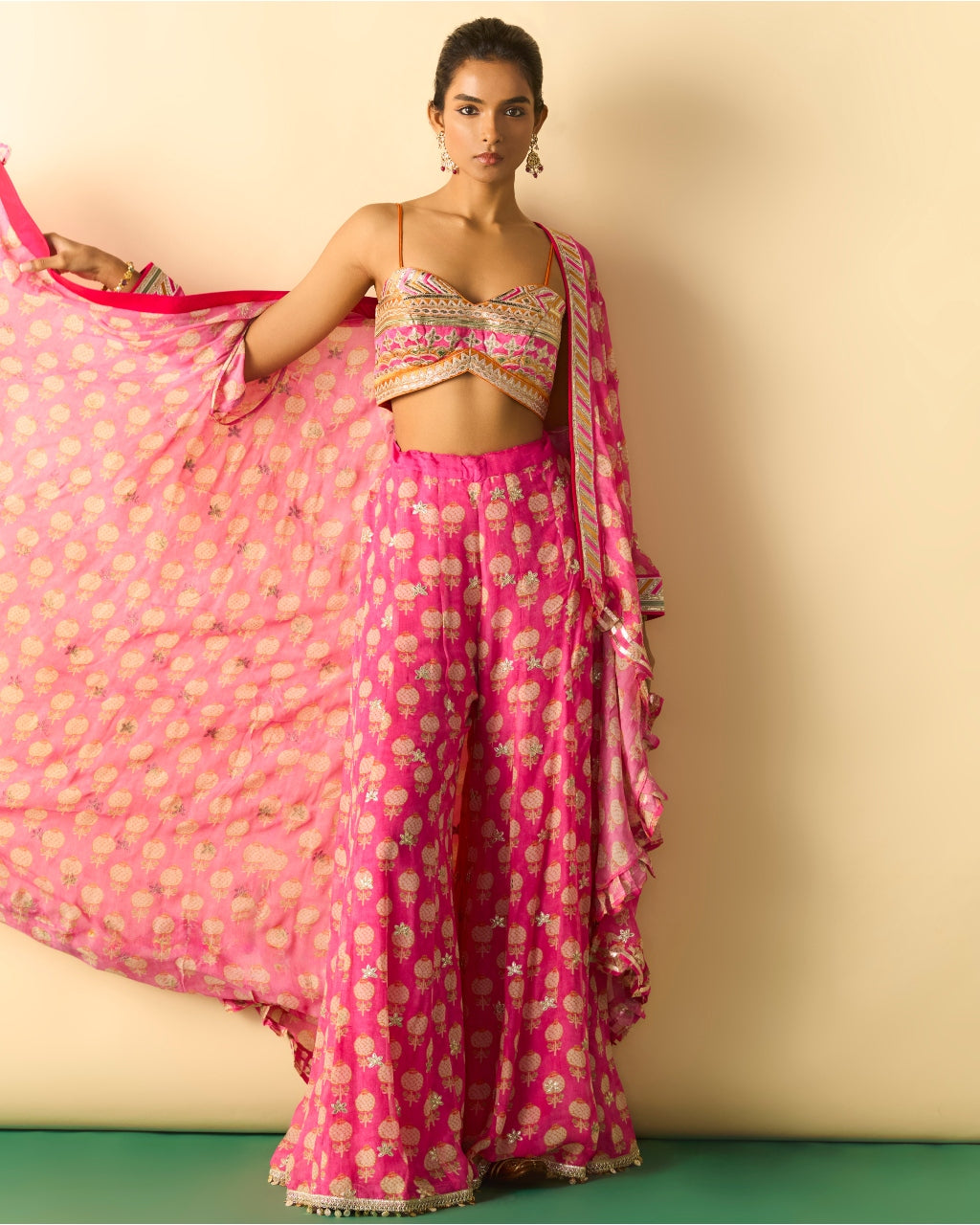 Pink Dharika Cape Set