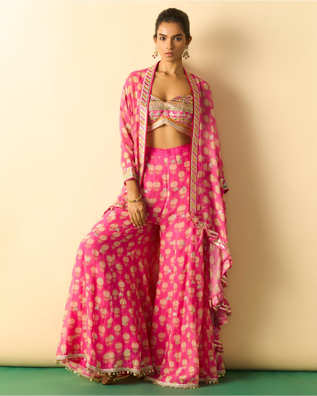 Pink Dharika Cape Set