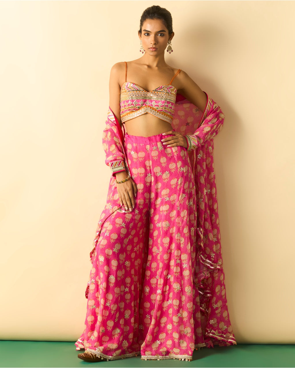 Pink Dharika Cape Set