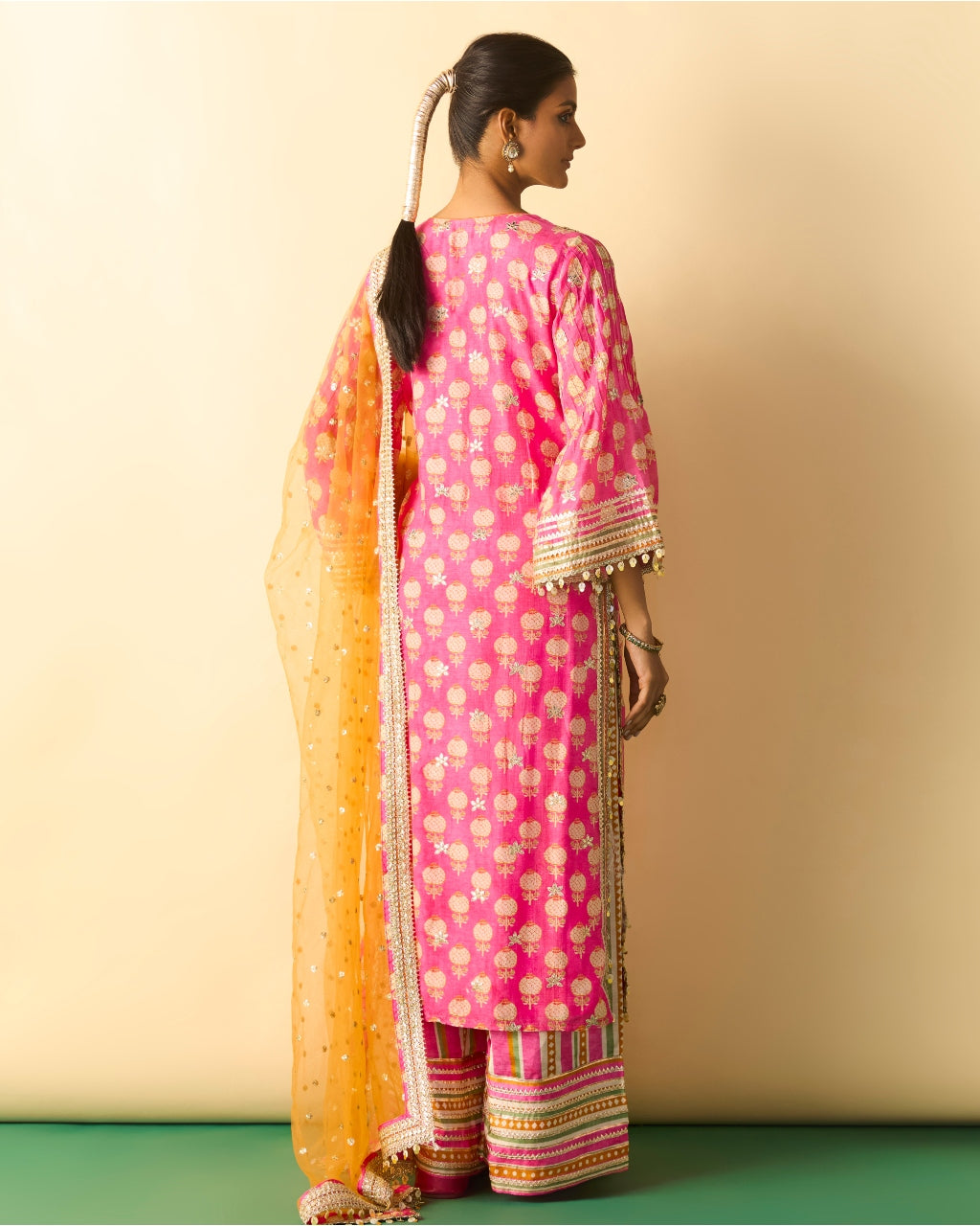Pink Dwiti Kurta Set