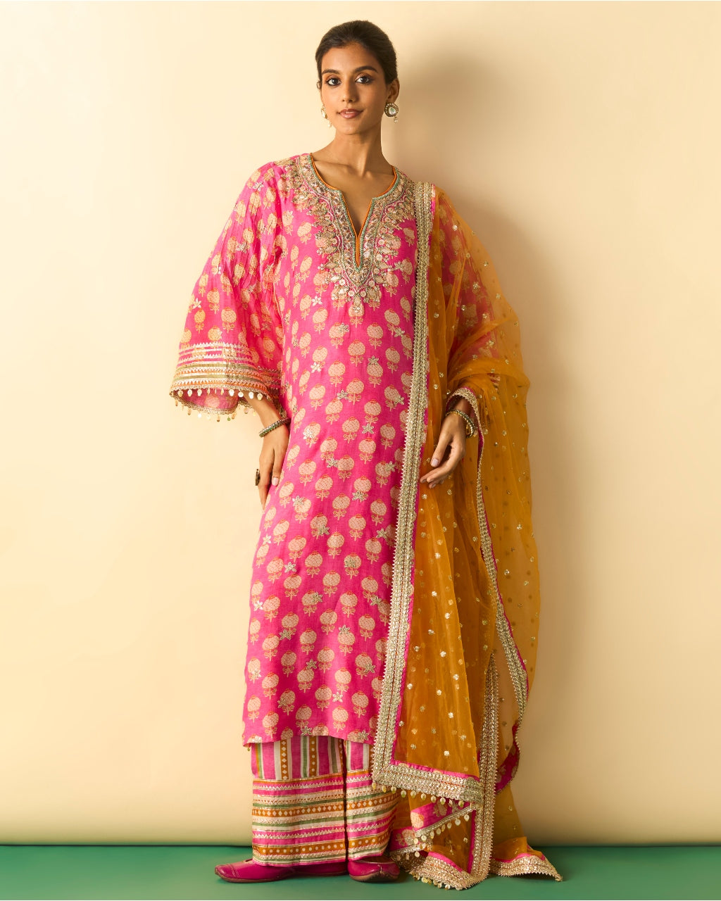 Pink Dwiti Kurta Set