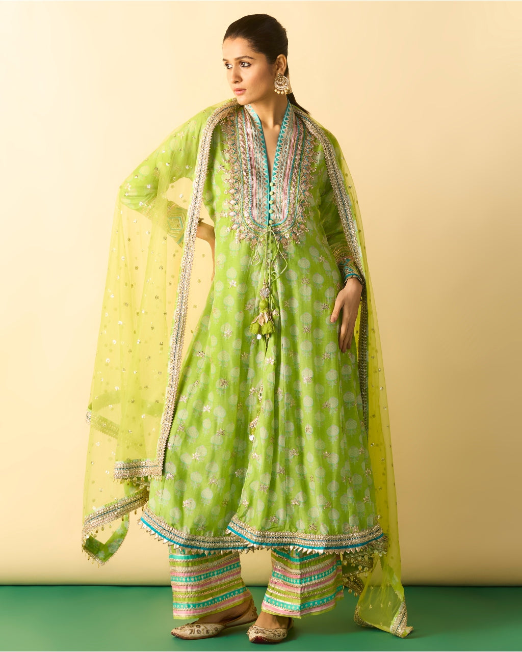 Green Binita Pallazo Set
