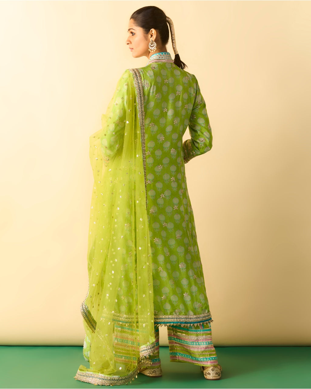 Green Binita Pallazo Set
