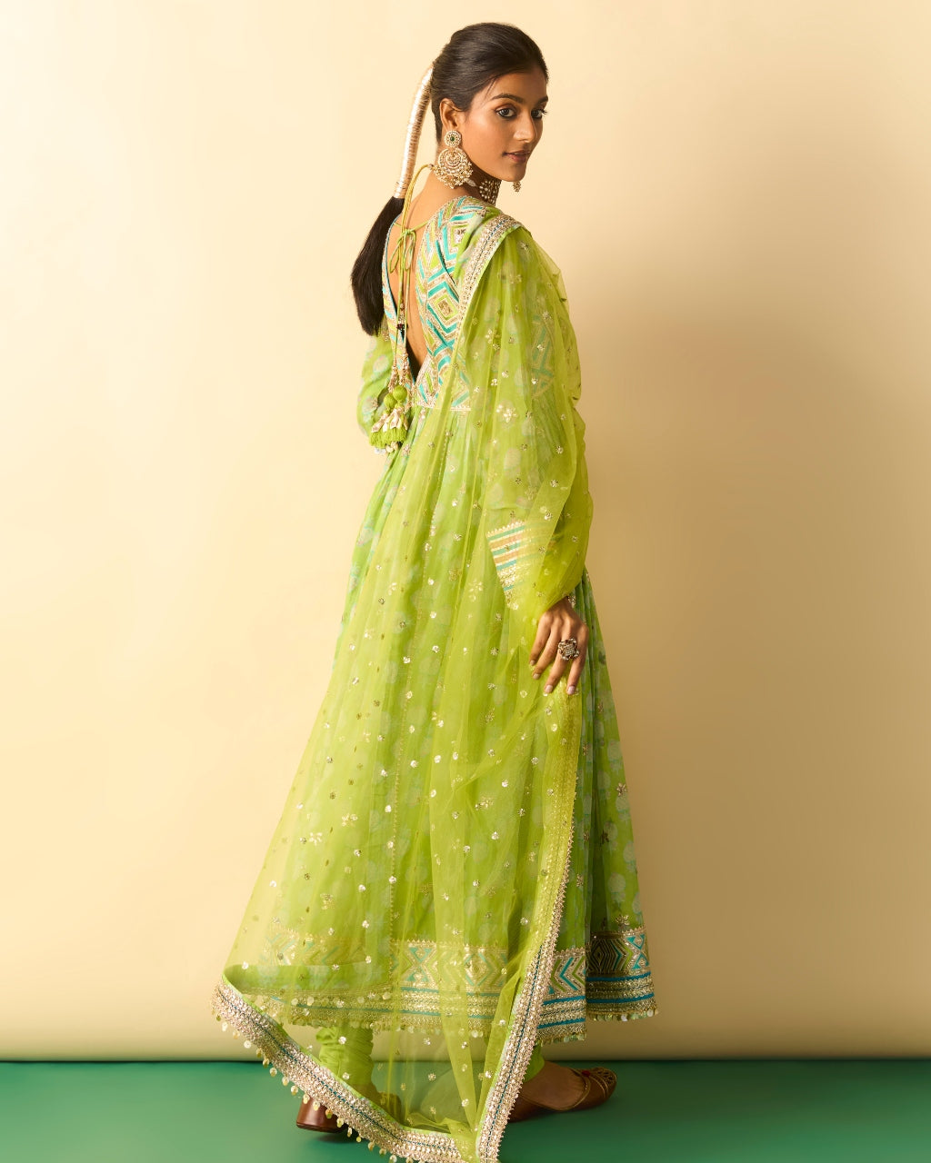 Green Akira Anarkali Set