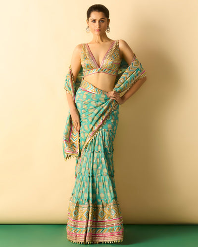 Jasleen Sari Set