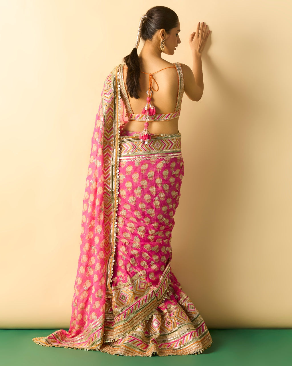 Pink Jasleen Sari Set
