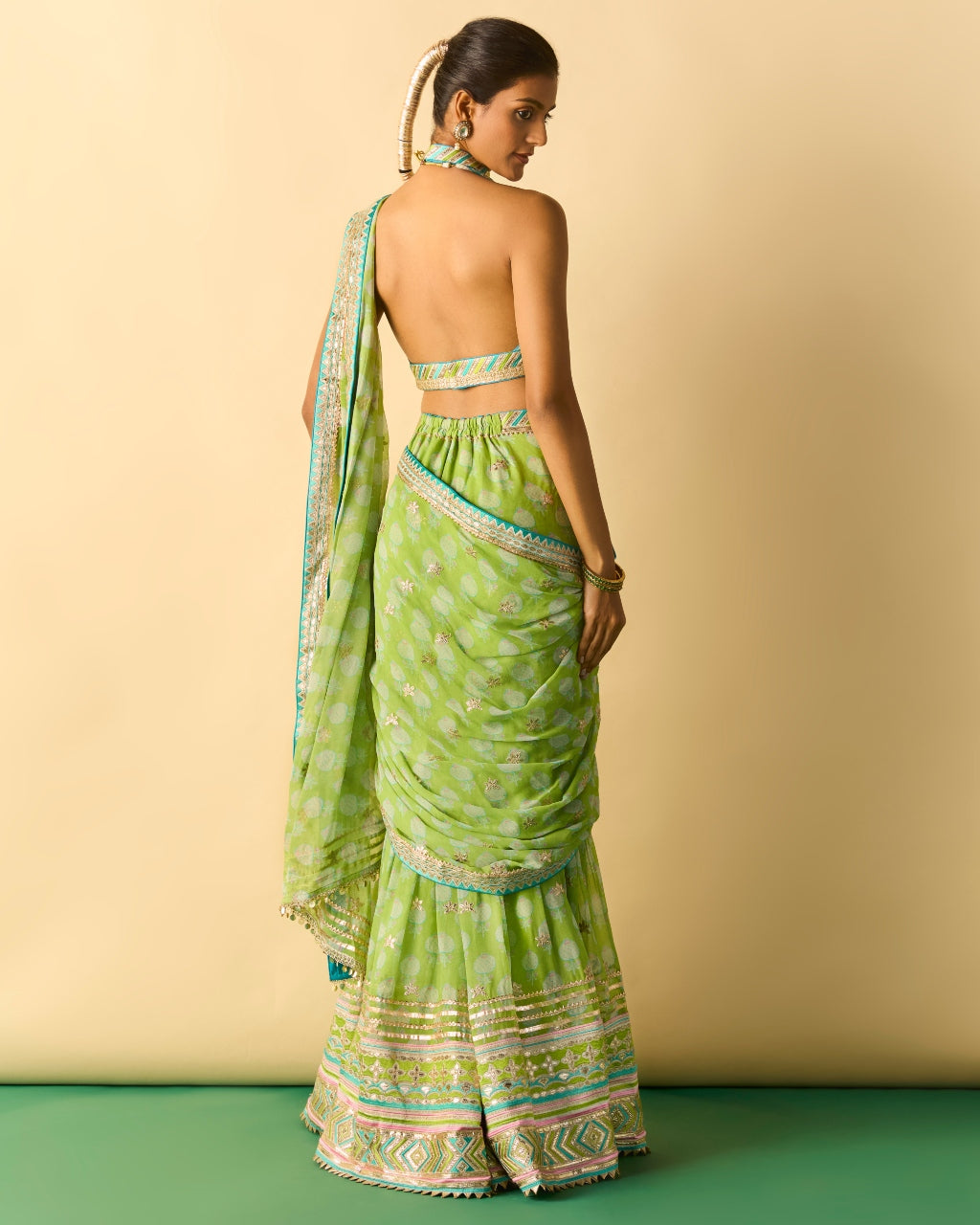 Green Labdhi Sari Set