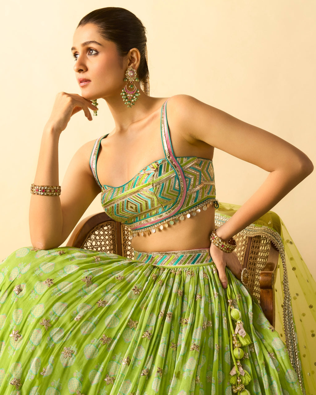 Green Mannat Lehenga Set
