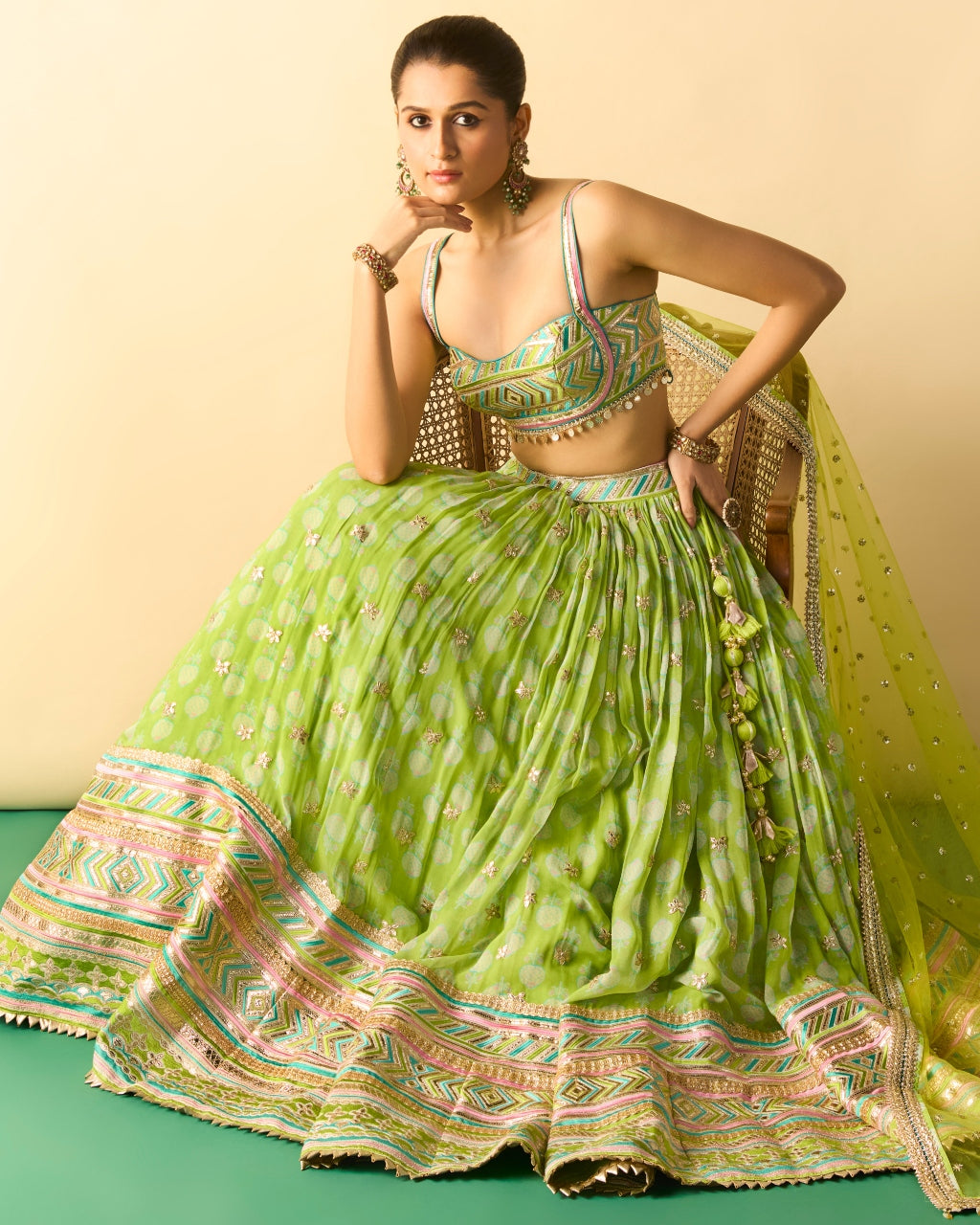 Green Mannat Lehenga Set