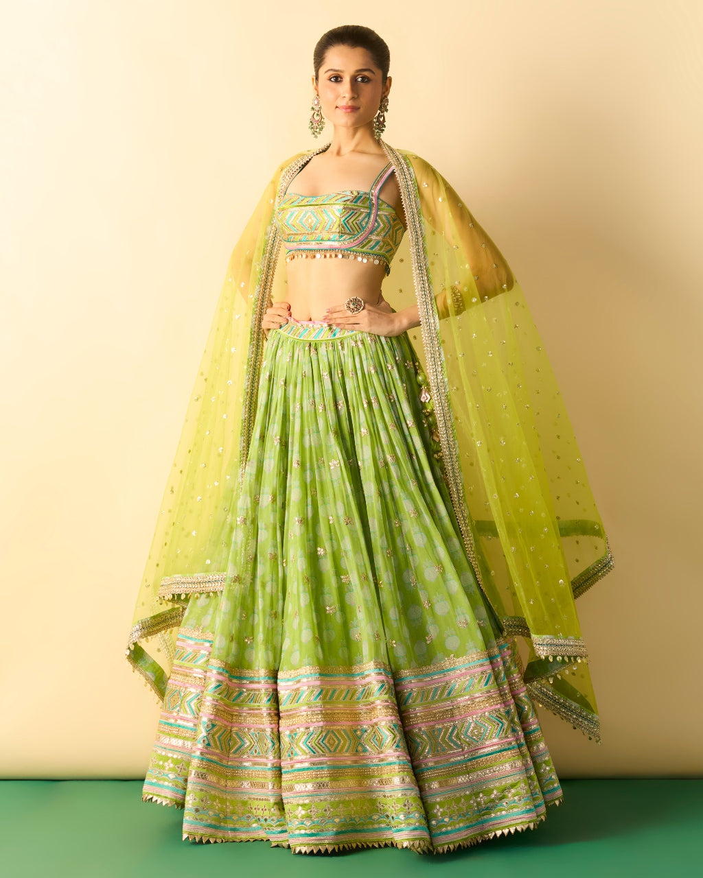 Green Mannat Lehenga Set