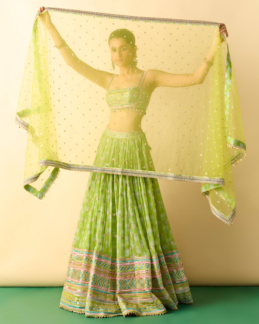 Green Mannat Lehenga Set