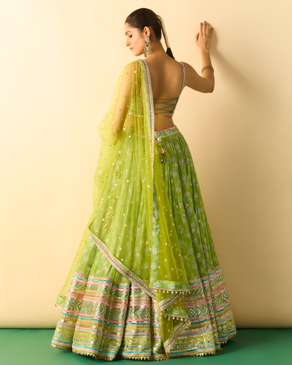 Green Mannat Lehenga Set