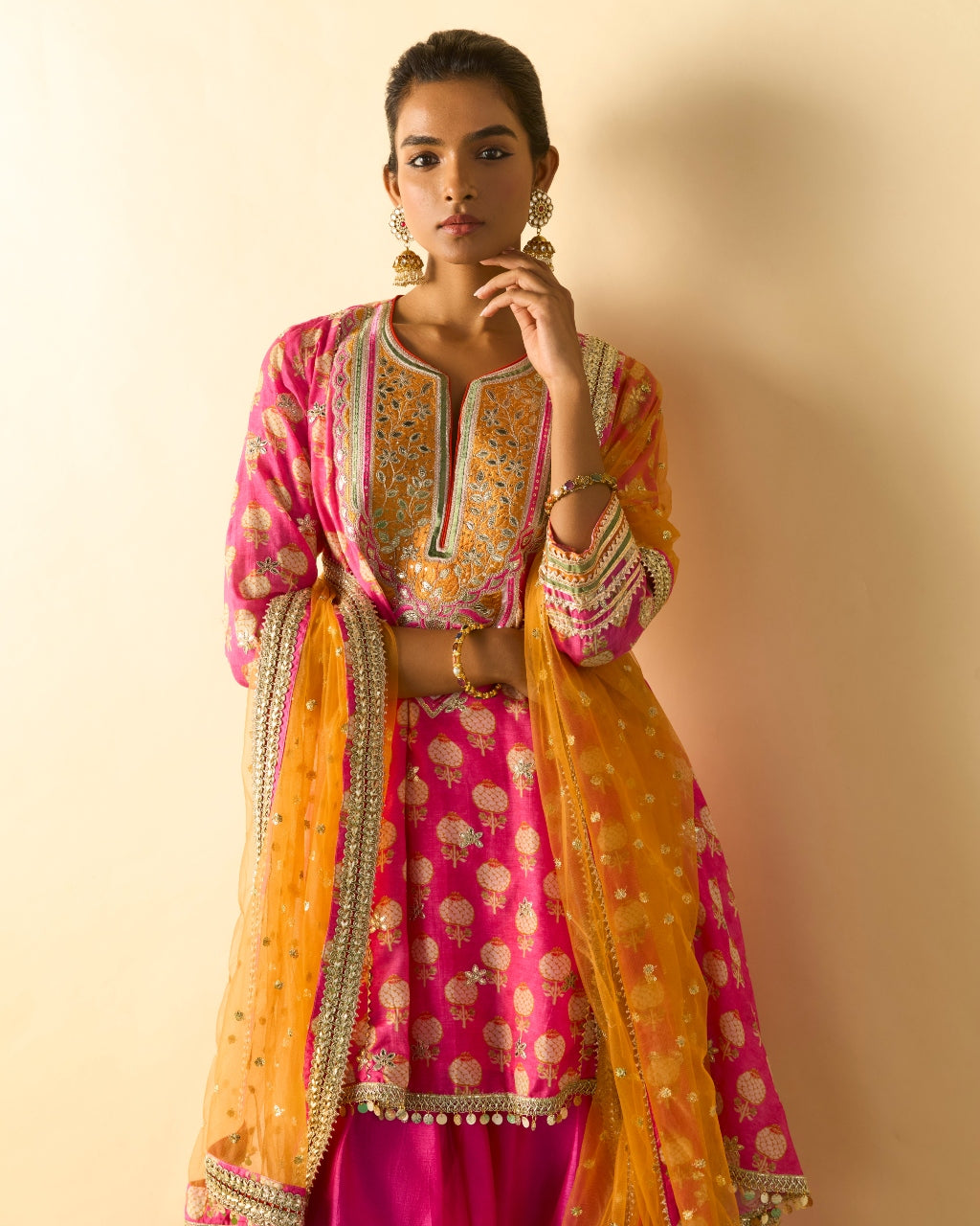 Pink Anvi Farshi Set