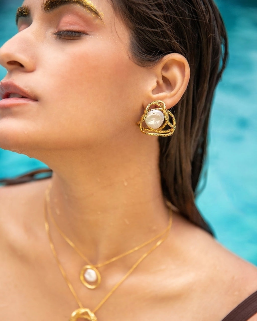 Gold Mess Studs