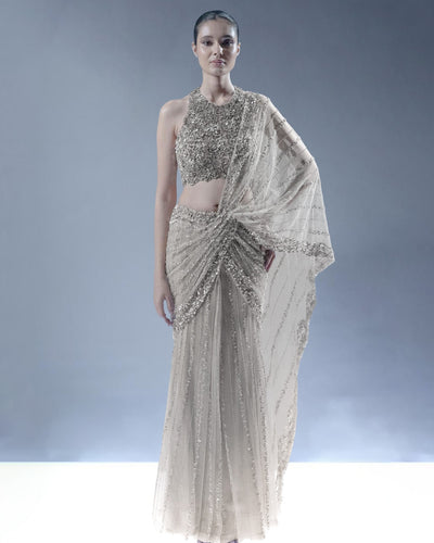 Ocean Gleam Sari Set