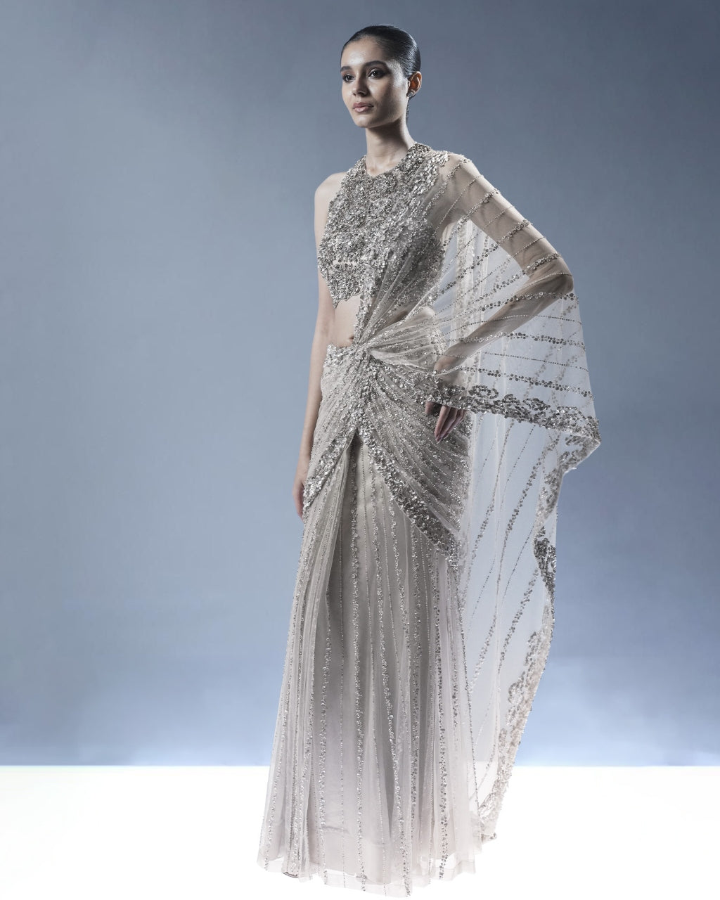 Ocean Gleam Sari Set
