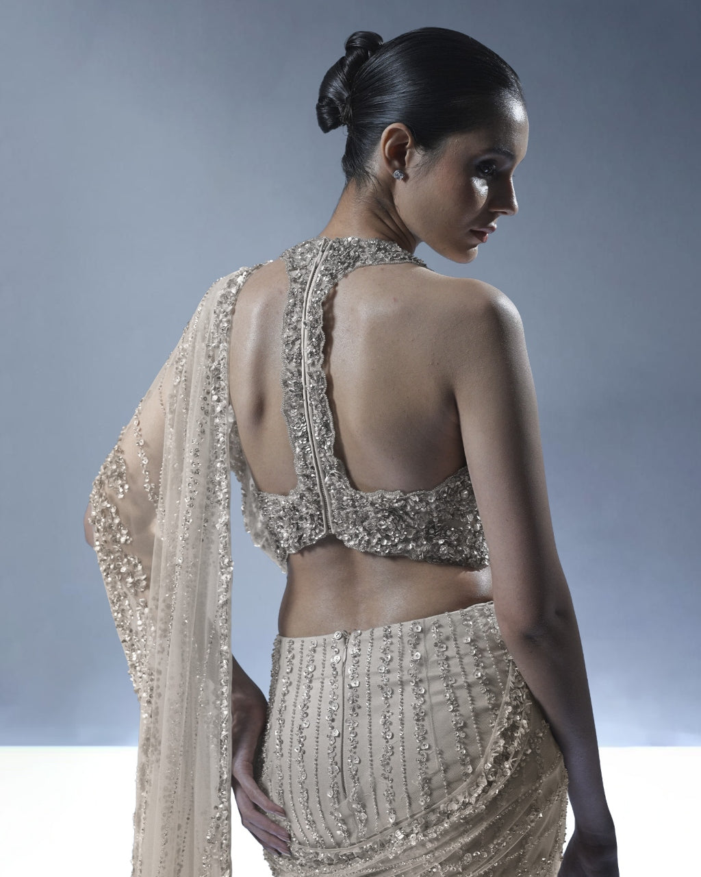 Ocean Gleam Sari Set