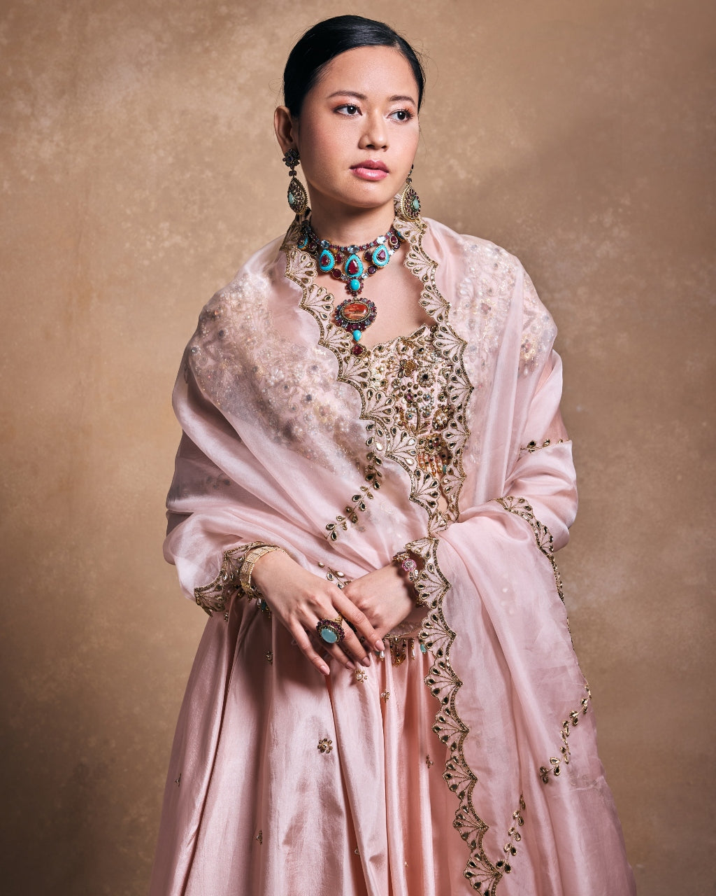 Baby Pink Silk Lehenga Set