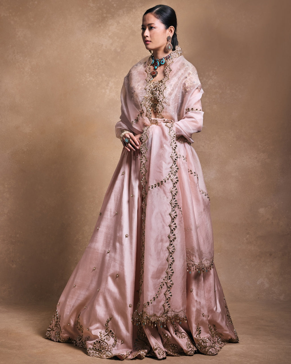 Baby Pink Silk Lehenga Set