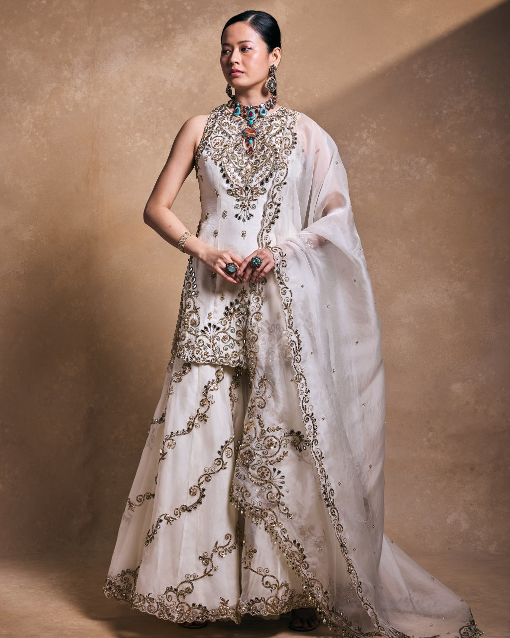 Ivory Gharara Set