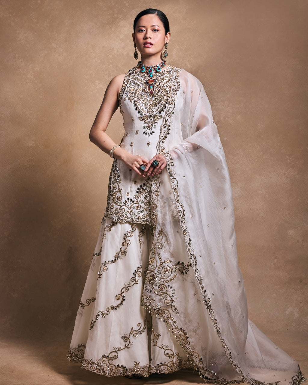 Ivory Gharara Set