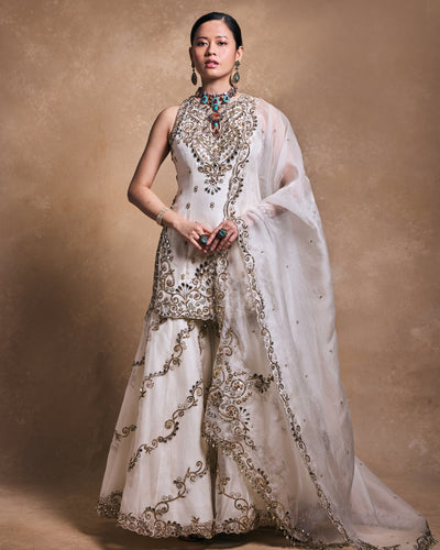 Ivory Gharara Set