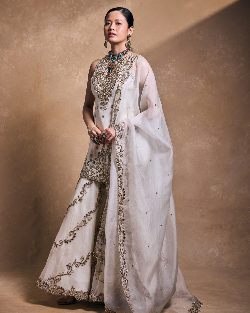 Ivory Gharara Set