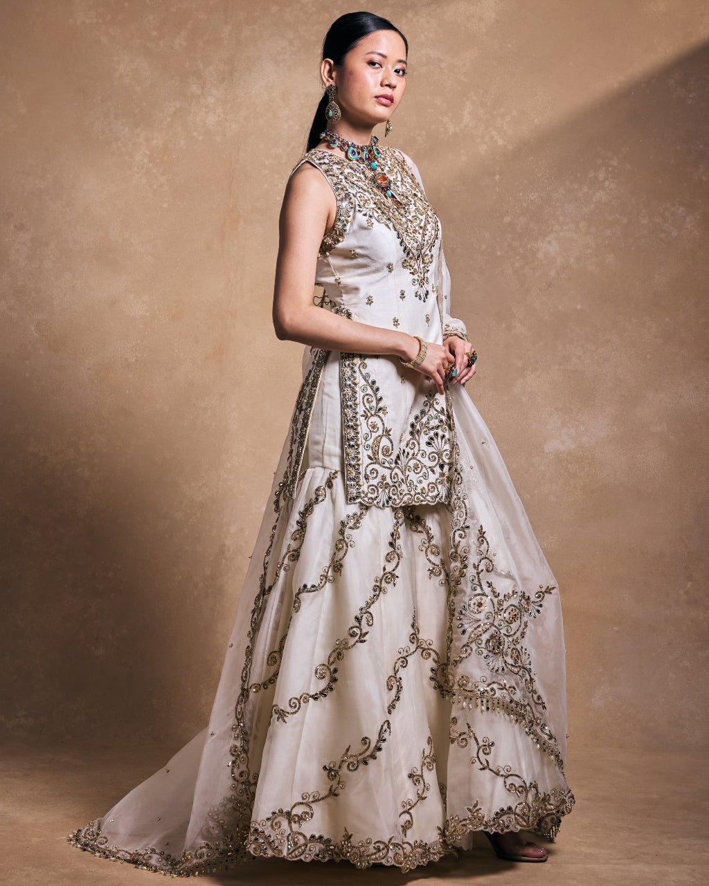 Ivory Gharara Set
