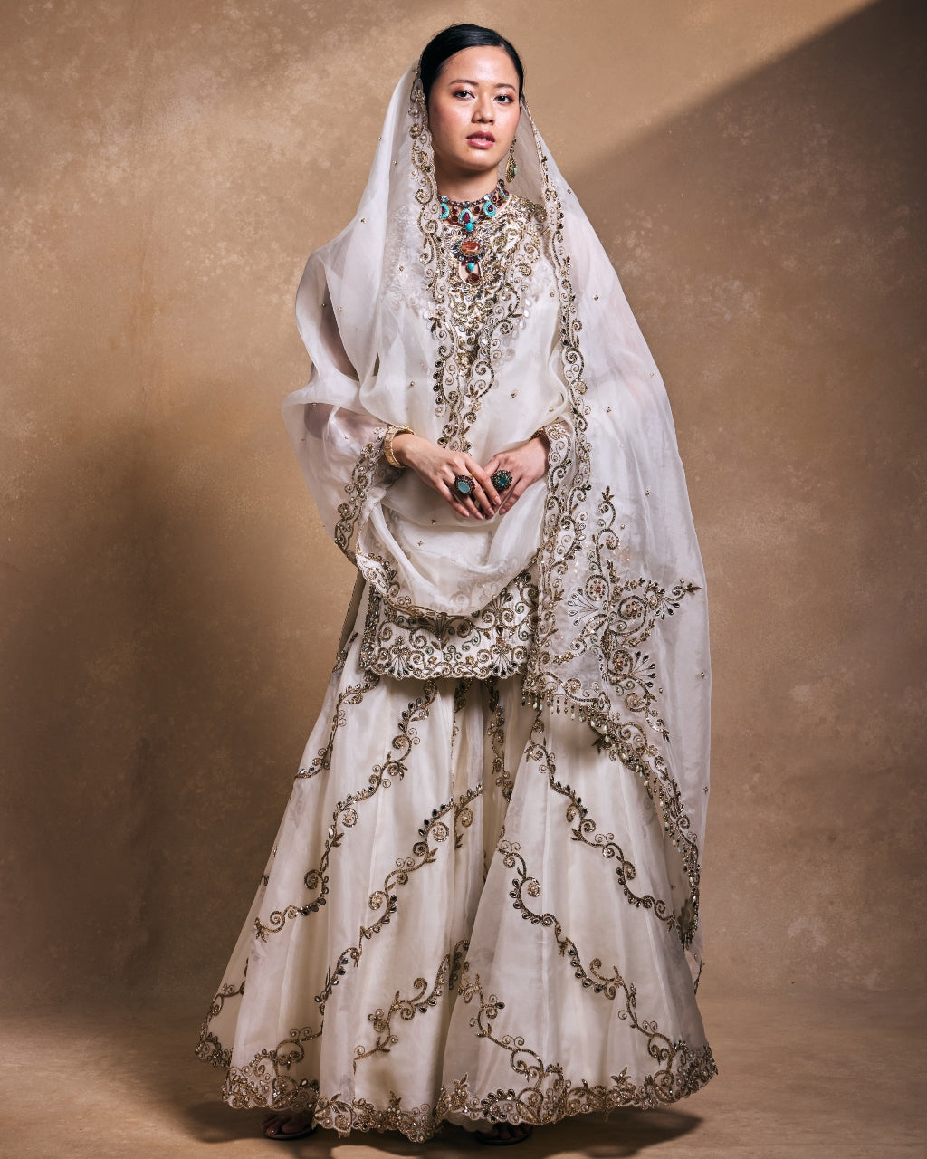 Ivory Gharara Set