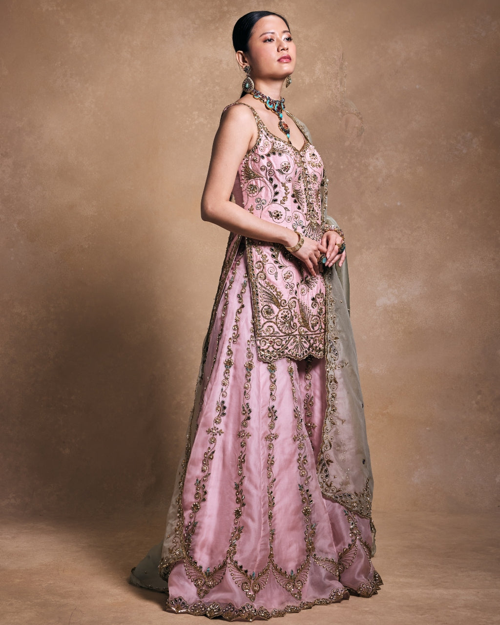 Blush And Sage Sharara Set