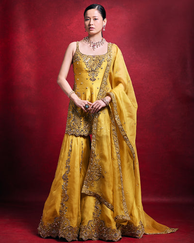 Mustard Gharara Set