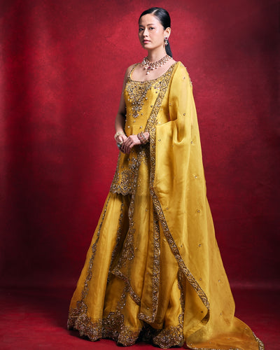 Mustard Gharara Set