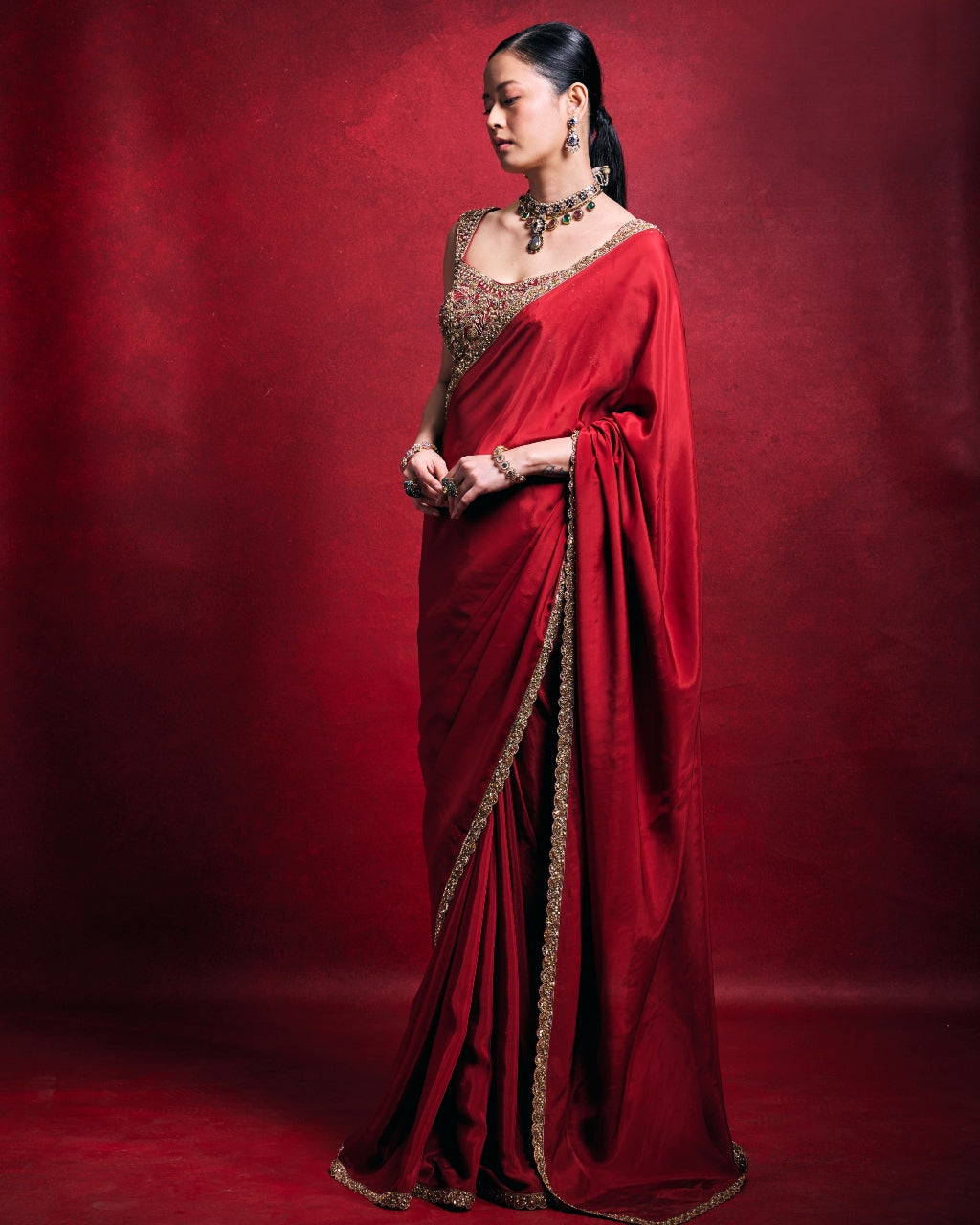 Red Sari Set