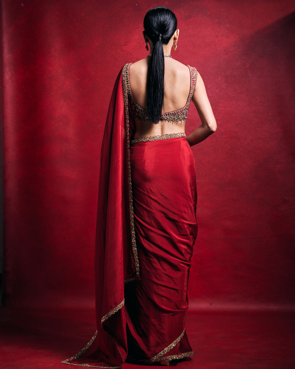 Red Sari Set