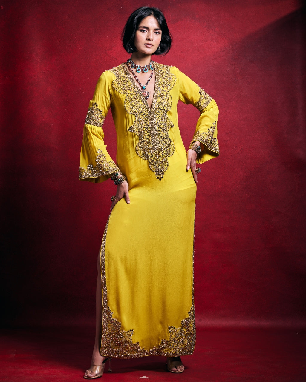 Yellow Kaftan Set